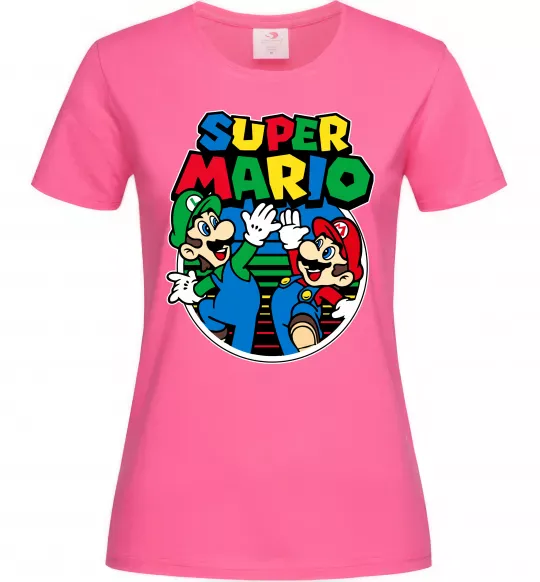 Женская футболка Mario and Luigi Ярко-розовый фото