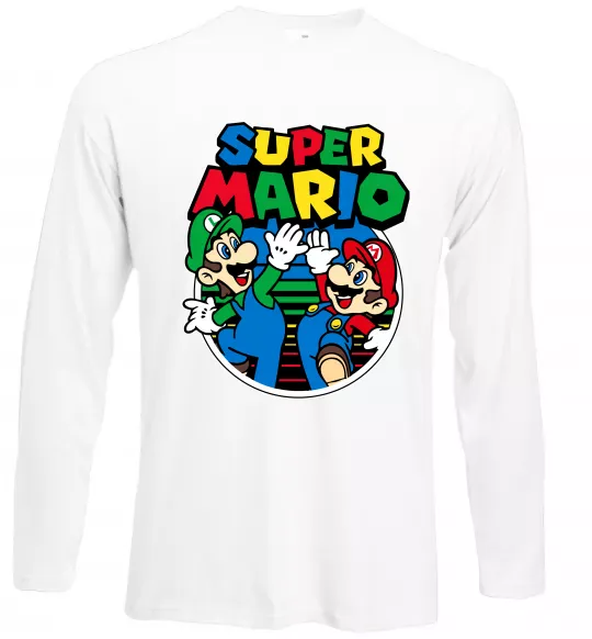 Лонгслив Mario and Luigi Белый фото