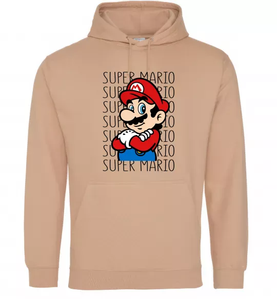 Жіноча толстовка (худі) Super Mario з написами Пісочний фото