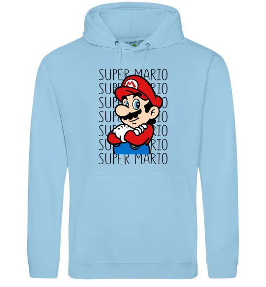 Женская толстовка (худи) Super Mario з написами Голубой фото