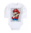 Детский боди Super Mario з написами Белый фото
