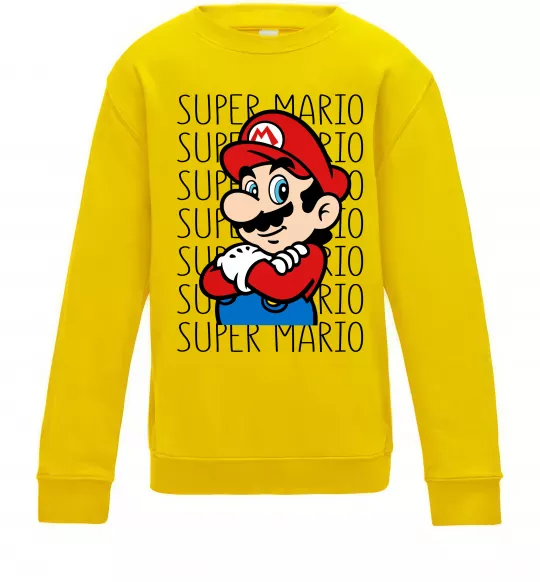 Детский Свитшот Super Mario з написами Солнечно желтый фото