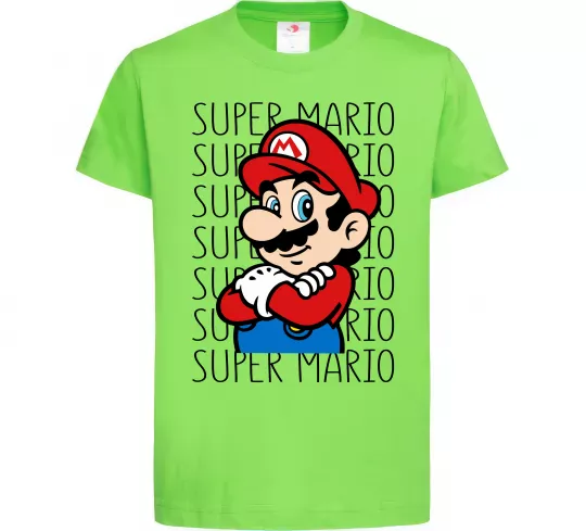 Детская футболка Super Mario з написами Лаймовый фото