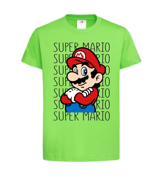 Дитяча футболка Super Mario з написами Лаймовий фото