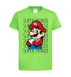 Дитяча футболка Super Mario з написами Лаймовий фото