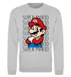Свитшот Super Mario з написами Серый меланж фото