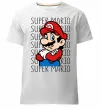 Чоловіча преміум футболка Super Mario з написами Білий Чоловіча преміум футболка Super Mario з написами Білий фото