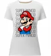 Женская премиум футболка Super Mario з написами Белый фото