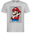 Мужская футболка Super Mario з написами Серый фото