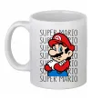 Чашка керамическая Super Mario з написами Белый фото