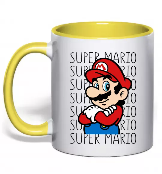 Чашка с цветной ручкой Super Mario з написами Солнечно желтый фото
