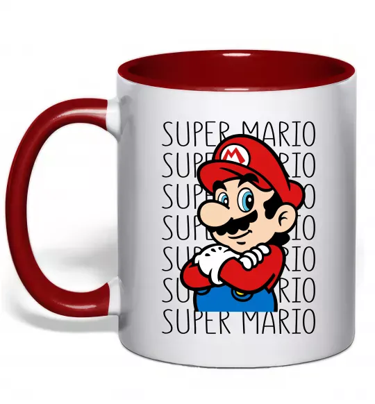 Чашка с цветной ручкой Super Mario з написами Красный фото