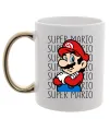 Чашка с цветной ручкой Super Mario з написами Золото Чашка с цветной ручкой Super Mario з написами Золото фото