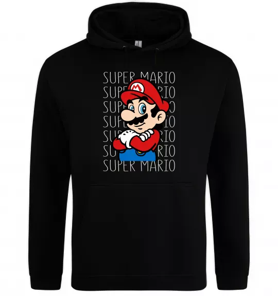 Жіноча толстовка (худі) Super Mario з написами Чорний фото