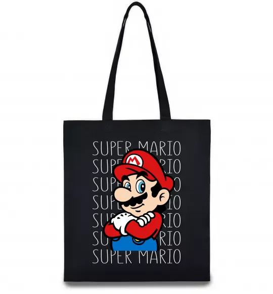 Еко-сумка Super Mario з написами Чорний фото
