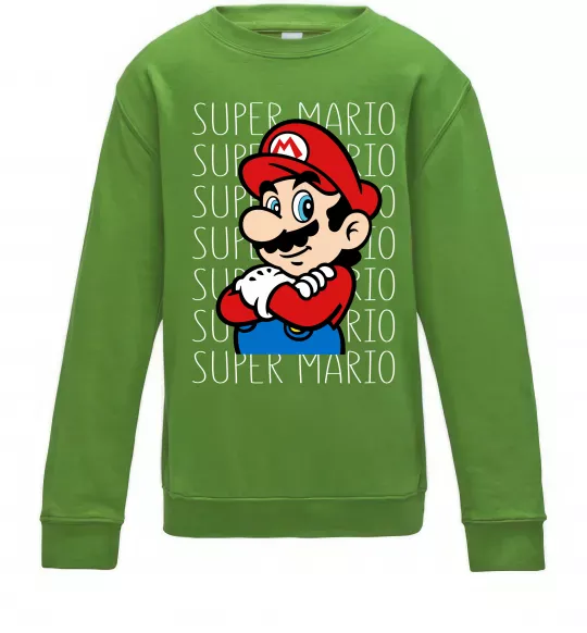 Детский Свитшот Super Mario з написами Лаймовый фото