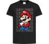Детская футболка Super Mario з написами Черный фото