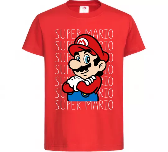 Детская футболка Super Mario з написами Красный фото