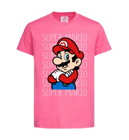 Дитяча футболка Super Mario з написами Яскраво-рожевий фото