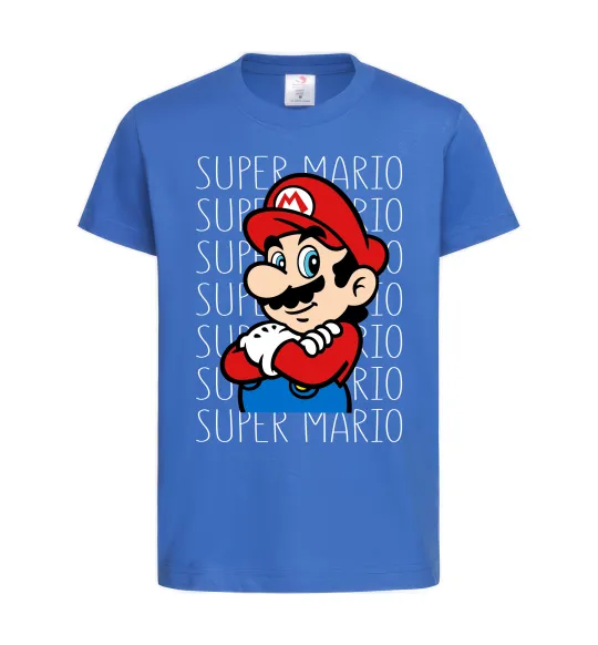 Дитяча футболка Super Mario з написами Яскраво-синій фото