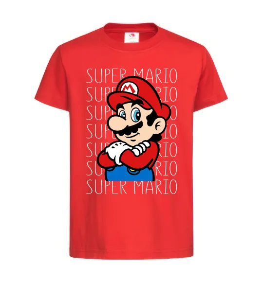 Дитяча футболка Super Mario з написами Червоний фото