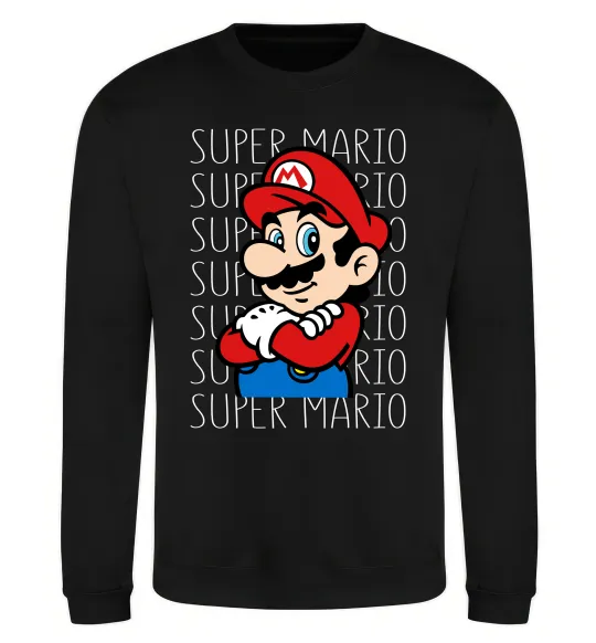 Свитшот Super Mario з написами Черный фото
