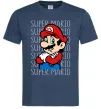 Мужская футболка Super Mario з написами Темно-синий фото
