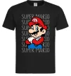 Мужская футболка Super Mario з написами Черный фото