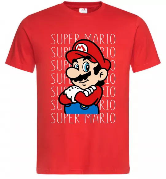 Мужская футболка Super Mario з написами Красный фото