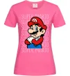 Жіноча футболка Super Mario з написами Яскраво-рожевий фото