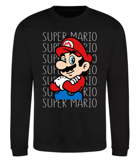 Світшот Super Mario з написами Чорний фото