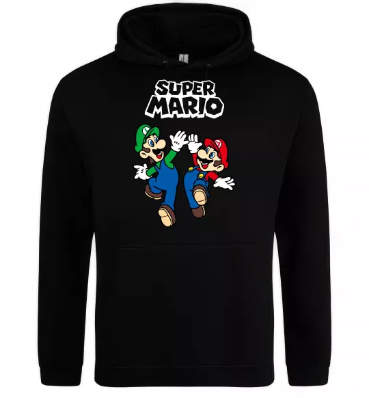 Мужская толстовка (худи) Маріо та Луїджи Черный фото