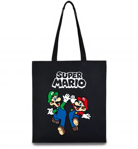Еко-сумка Маріо та Луїджи Чорний фото