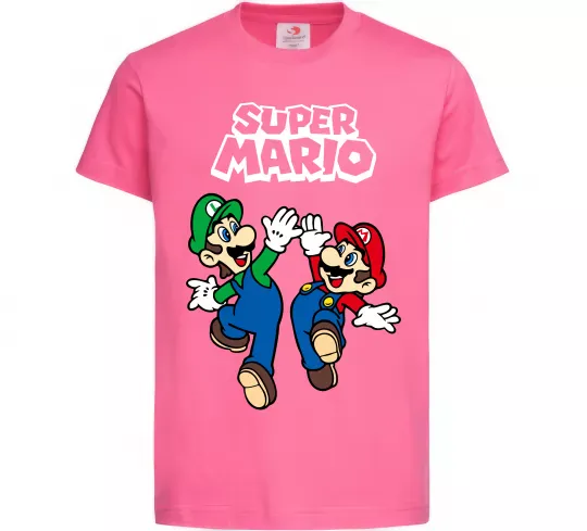 Дитяча футболка Маріо та Луїджи Яскраво-рожевий фото