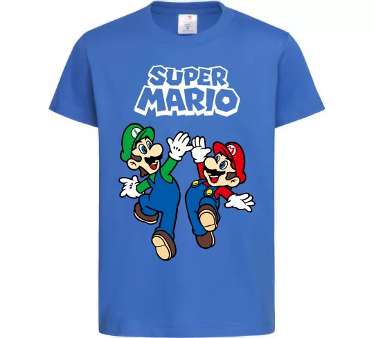 Дитяча футболка Маріо та Луїджи Яскраво-синій фото