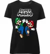Женская премиум футболка Маріо та Луїджи Черный фото
