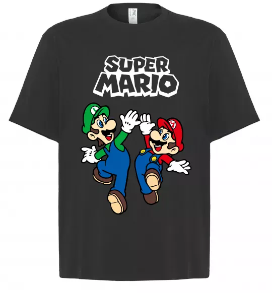 Футболка Оверсайз Маріо та Луїджи Черный фото