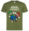 Чоловіча футболка Маріо та Луїджи Оливковий фото