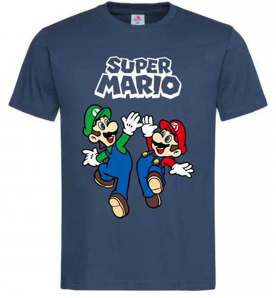 Чоловіча футболка Маріо та Луїджи Темно-синій фото