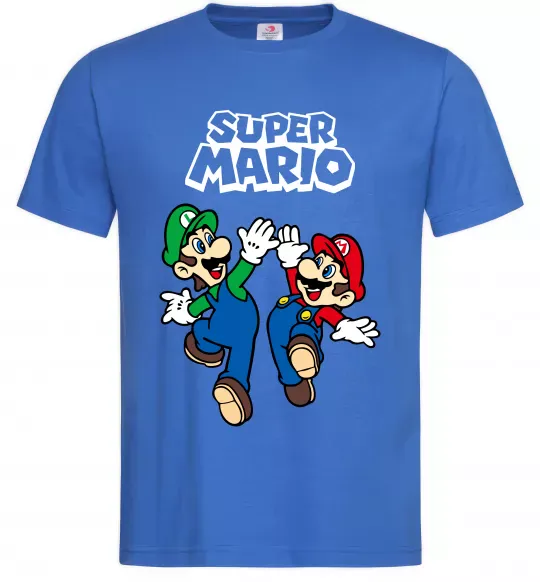 Чоловіча футболка Маріо та Луїджи Яскраво-синій фото