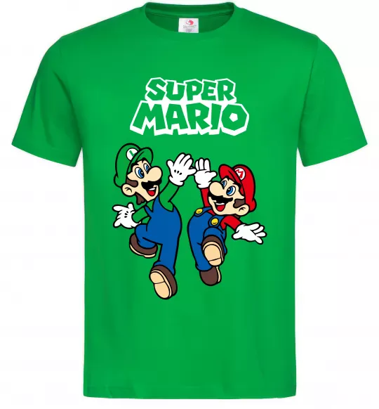 Чоловіча футболка Маріо та Луїджи Зелений фото