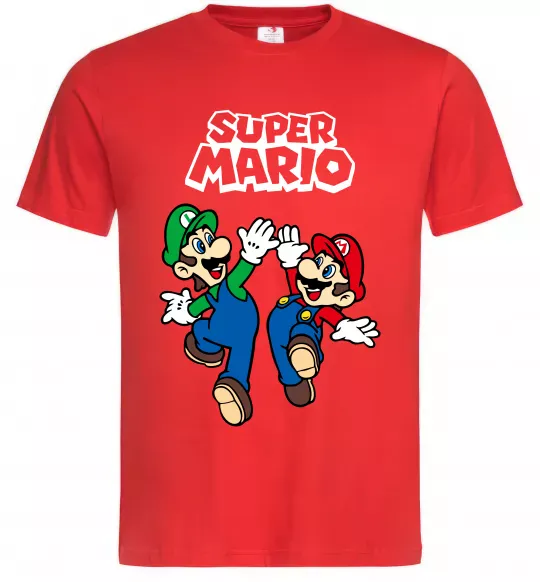Чоловіча футболка Маріо та Луїджи Червоний фото