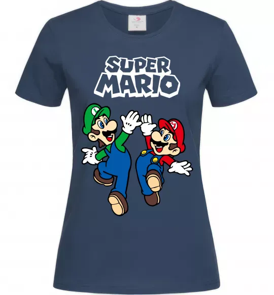 Жіноча футболка Маріо та Луїджи Темно-синій фото