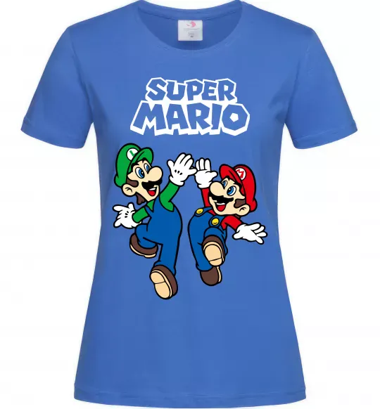 Жіноча футболка Маріо та Луїджи Яскраво-синій фото