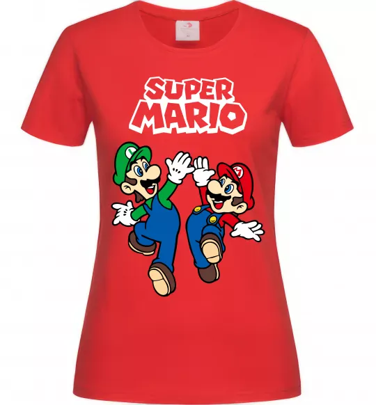 Жіноча футболка Маріо та Луїджи Червоний фото