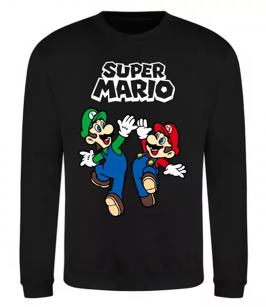 Світшот Маріо та Луїджи Чорний фото