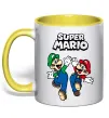 Чашка с цветной ручкой Маріо та Луїджи Солнечно желтый фото