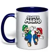 Чашка с цветной ручкой Маріо та Луїджи Глубокий темно-синий фото