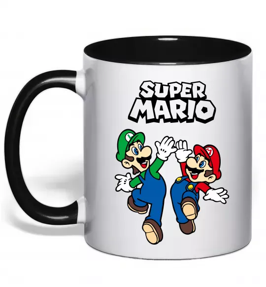 Чашка с цветной ручкой Маріо та Луїджи Черный фото