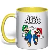 Чашка з кольоровою ручкою Маріо та Луїджи Лимонний фото